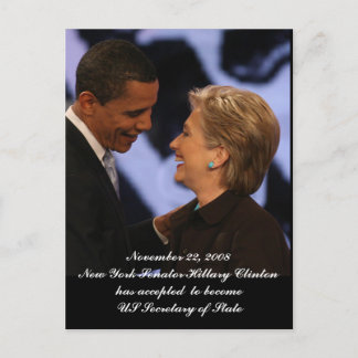 Obama - Clinton Inauguration Keepsakes Postcard