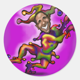 Obama Clown Classic Round Sticker