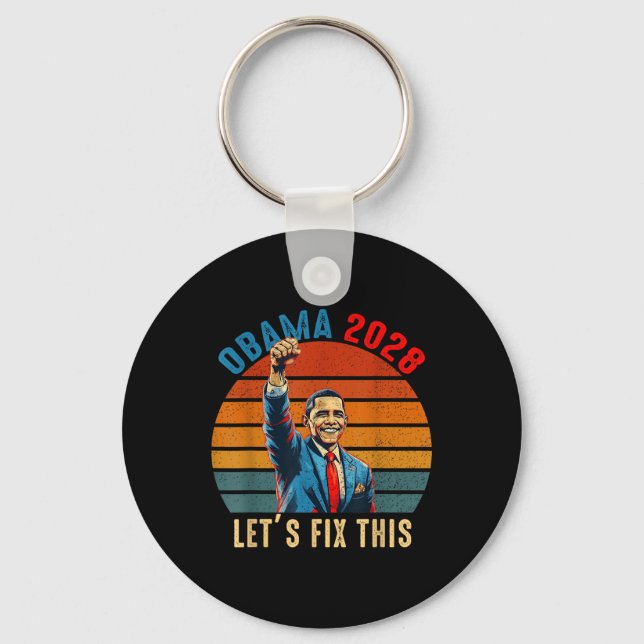 Obama Comeback 2028 Statement 0  Key Ring (Front)