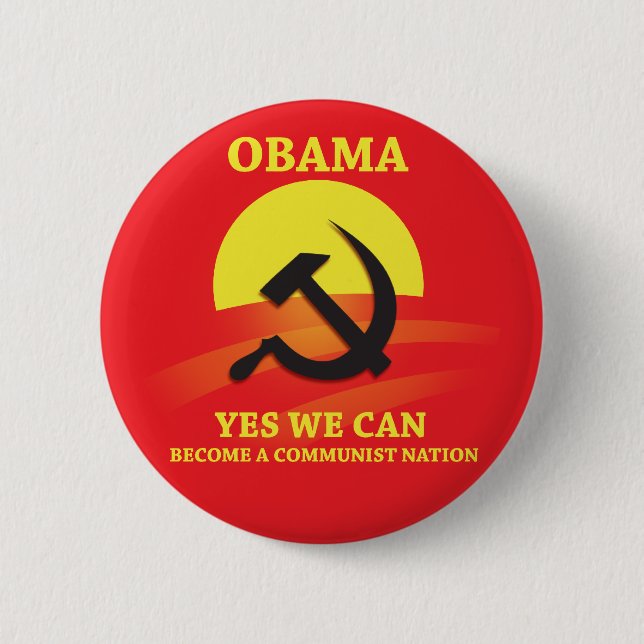 Obama Communist Button (Front)