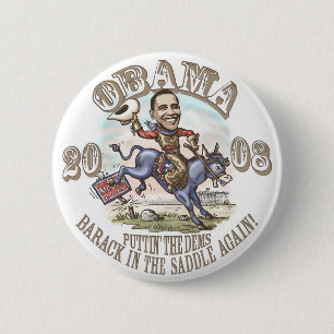 Obama Cowboy 2008 6 Cm Round Badge
