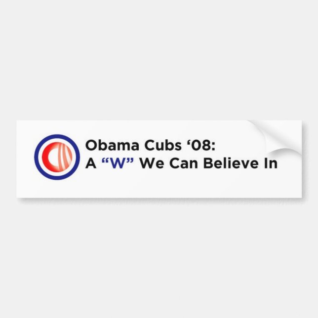 Obama Cubs Bumper Sticker (Front)
