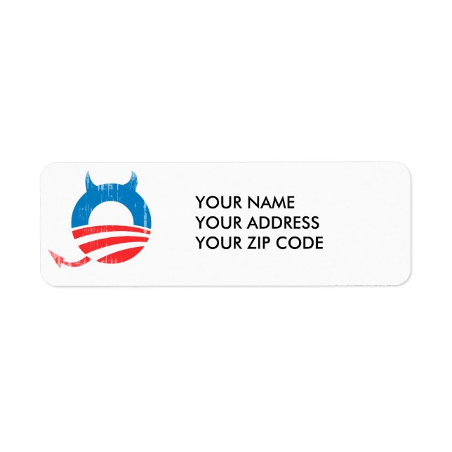 Obama Devil Return Address Label (Front)