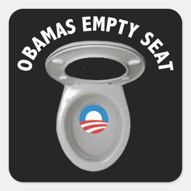 Obama Empty Chair - Toilet Seat Square Sticker (Front)