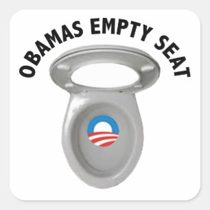 Obama Empty Chair - Toilet Seat Square Sticker