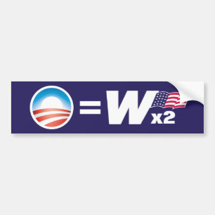 Obama Equals Bush Bumper Sticker