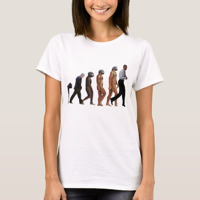 OBAMA EVOLUTION  OF MAN TSHIRT - Customised (Front)