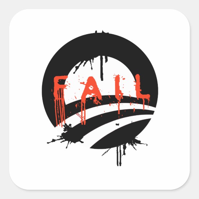 Obama Fail Square Sticker (Front)