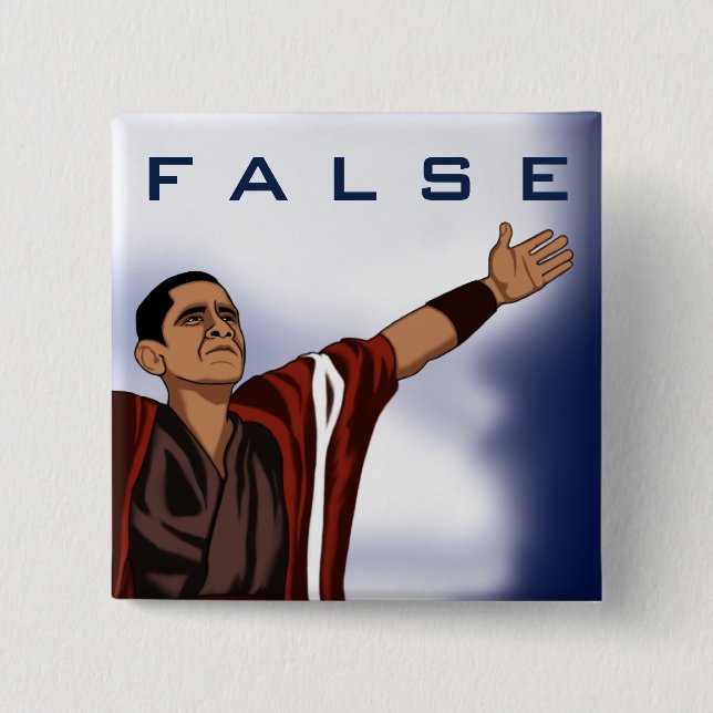 Obama False 15 Cm Square Badge (Front)