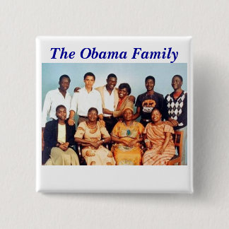 Obama Family 15 Cm Square Badge