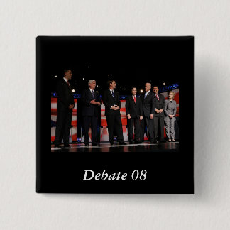Obama-First Debate 15 Cm Square Badge