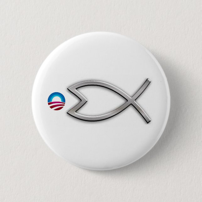 Obama Fish 6 Cm Round Badge (Front)