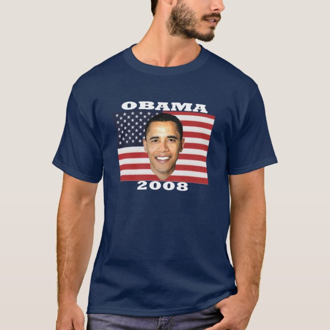 Obama Flag Dark T T-Shirt (Front)