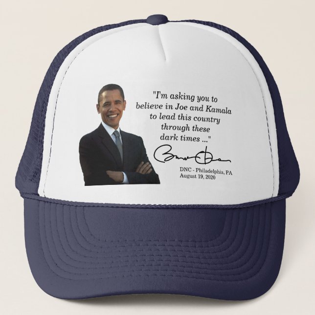 Obama for Biden Harris 2020 Election DNC Speech Trucker Hat (Front)