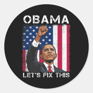 Obama For President 2028 American Flag Obama 2028 Classic Round Sticker