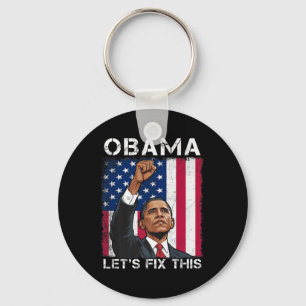Obama For President 2028 American Flag Obama 2028 Key Ring