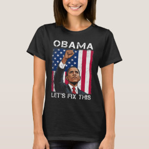Obama For President 2028 American Flag Obama 2028 T-Shirt