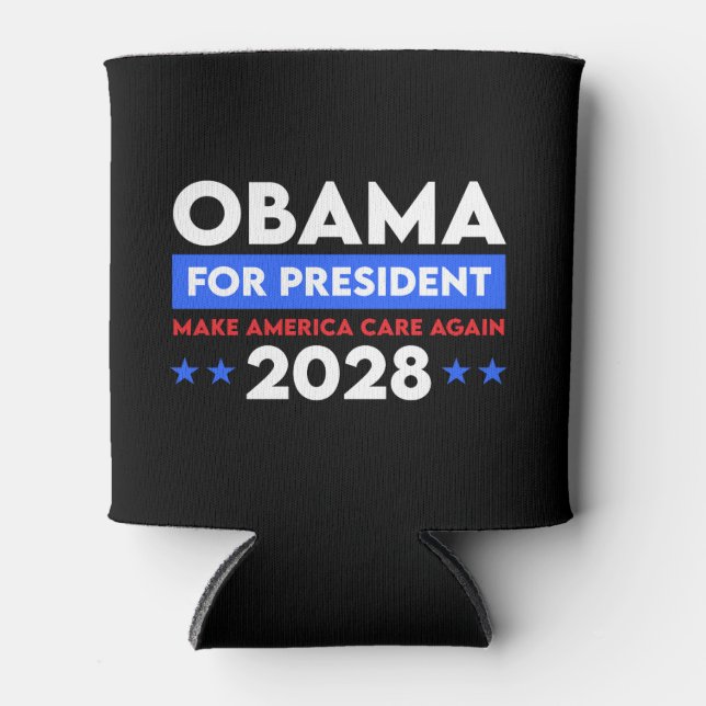 Obama For President 2028 Make America Care Again Can Cooler (Front)