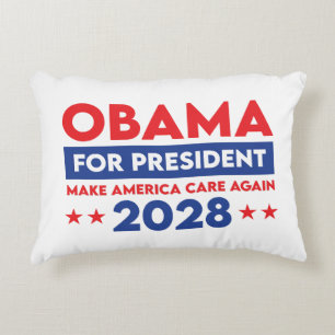 Obama For President 2028 Make America Care Again Decorative Cushion