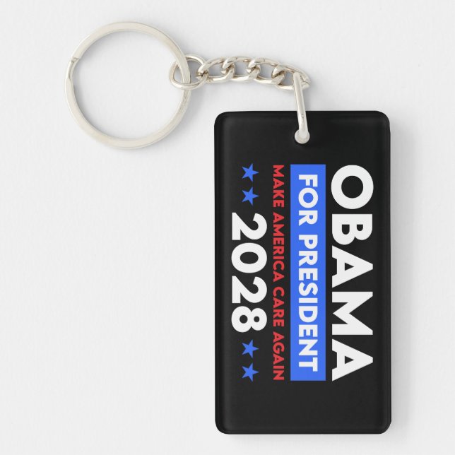 Obama For President 2028 Make America Care Again Key Ring (Front)