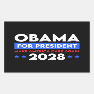 Obama For President 2028 Make America Care Again Rectangular Sticker