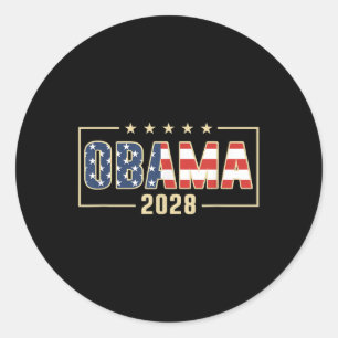 Obama For President 2028 Obama 2028 Flag Vintage Classic Round Sticker