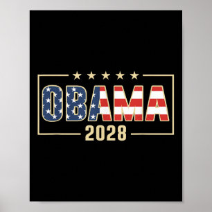 Obama For President 2028 Obama 2028 Flag Vintage  Poster