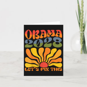 Obama For President 2028 Obama 2028 Flower Boho Ra Card