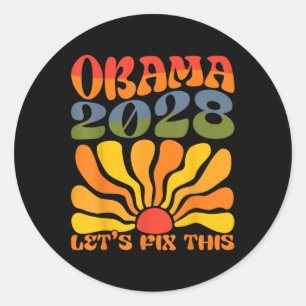 Obama For President 2028 Obama 2028 Flower Boho Ra Classic Round Sticker