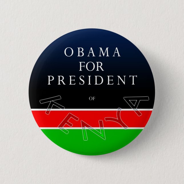 Obama For President of Kenya Button (Front)