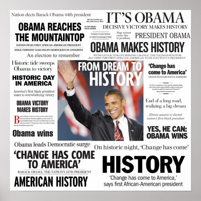 Obama: From Dream to History Headline Poster (Front)