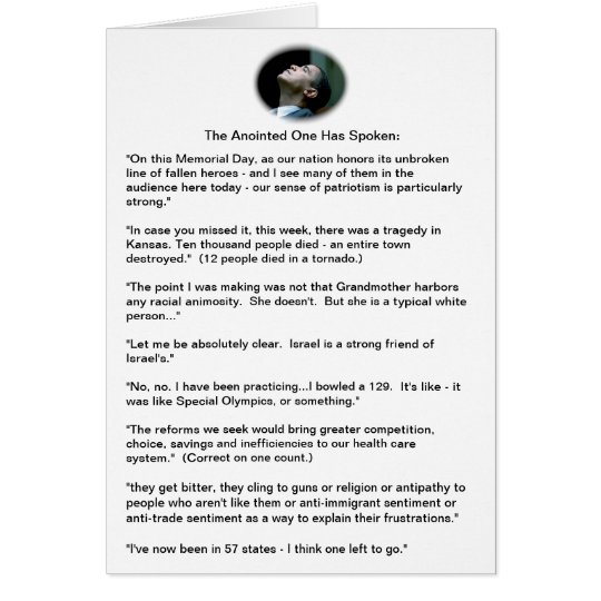 Obama gaffes - a sampling card