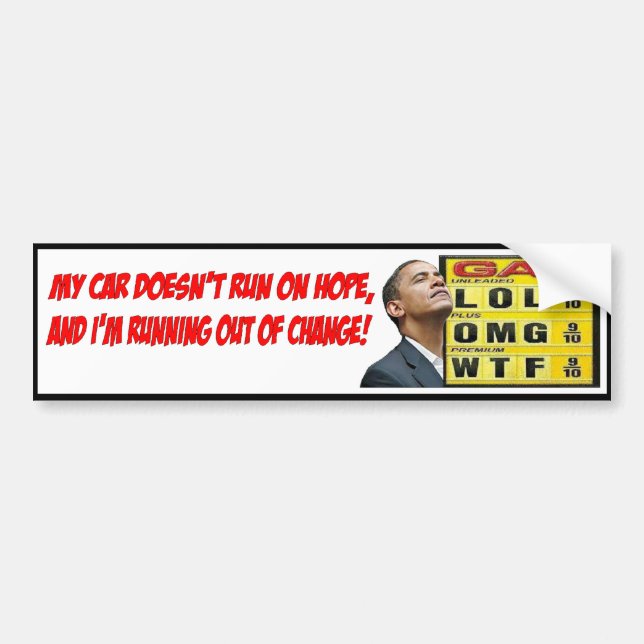Obama Gas Bumper Sticker (Front)