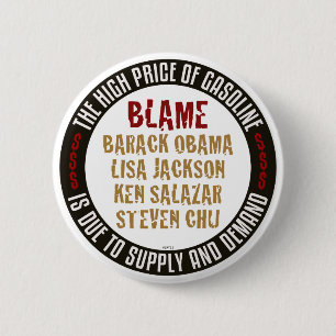 Obama Gasoline 6 Cm Round Badge