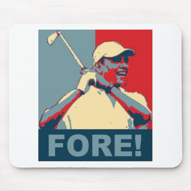 Obama Golfing FORE! Mouse Pad (Front)