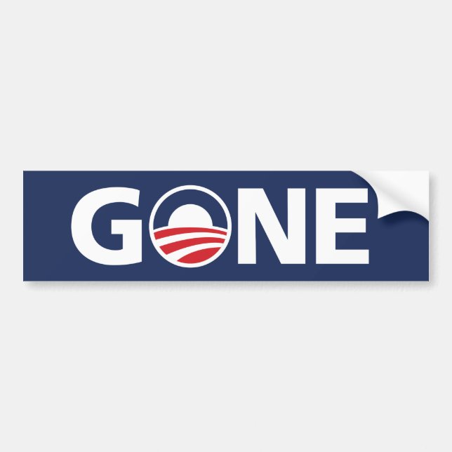 Obama, "GONE" Bumper Sticker (Front)