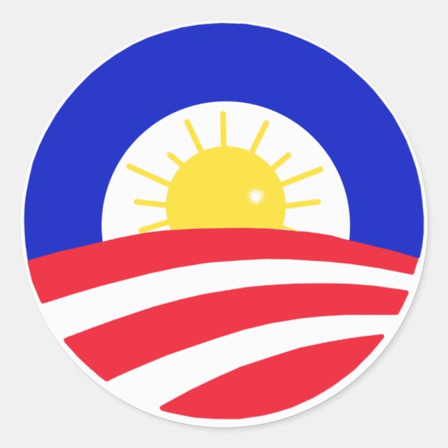 Obama Here Comes the Sun Classic Round Sticker (Front)