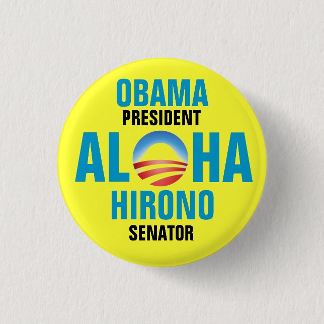 OBAMA/HIRONO 2012 3 CM ROUND BADGE (Front)