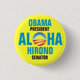 OBAMA/HIRONO 2012 3 CM ROUND BADGE
