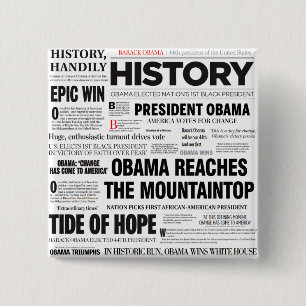 Obama Historic Headline Collage Button