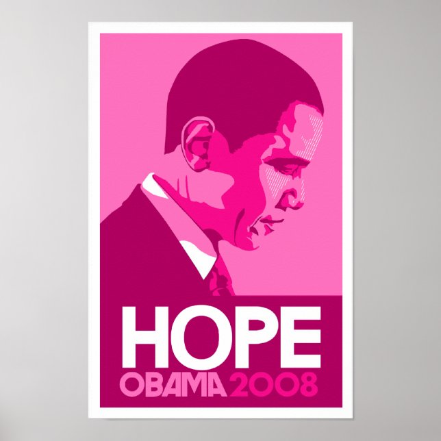 Obama - Hope Dark Pink Poster (Front)