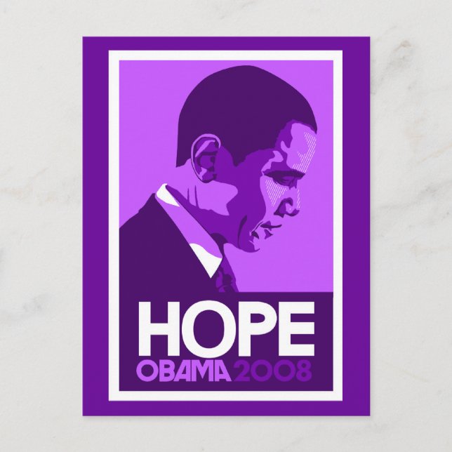 Obama Hope Purple Postcard (Front)