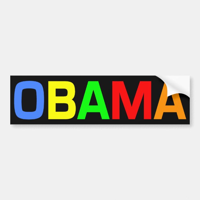 Obama in a Rainbow of Colours Bumper Sticker (Front)