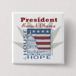 Obama Inaugural Memorabilia 15 Cm Square Badge