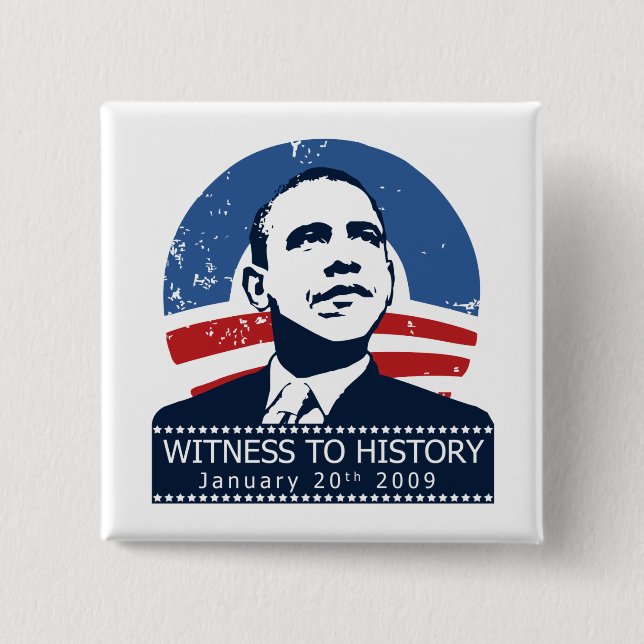 Obama Inauguration 15 Cm Square Badge (Front)
