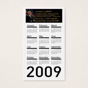 Obama Inauguration 2009 Calendar Profile Cards