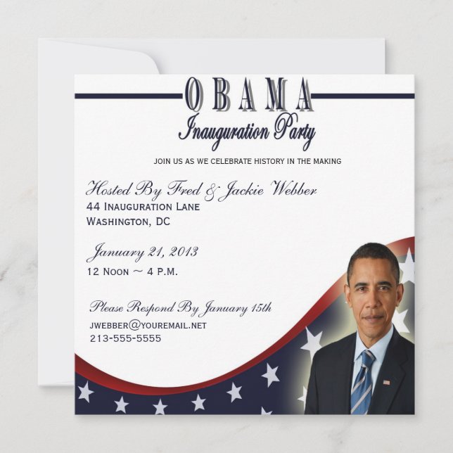 Obama Inauguration 2013 Party Invitation (Front)
