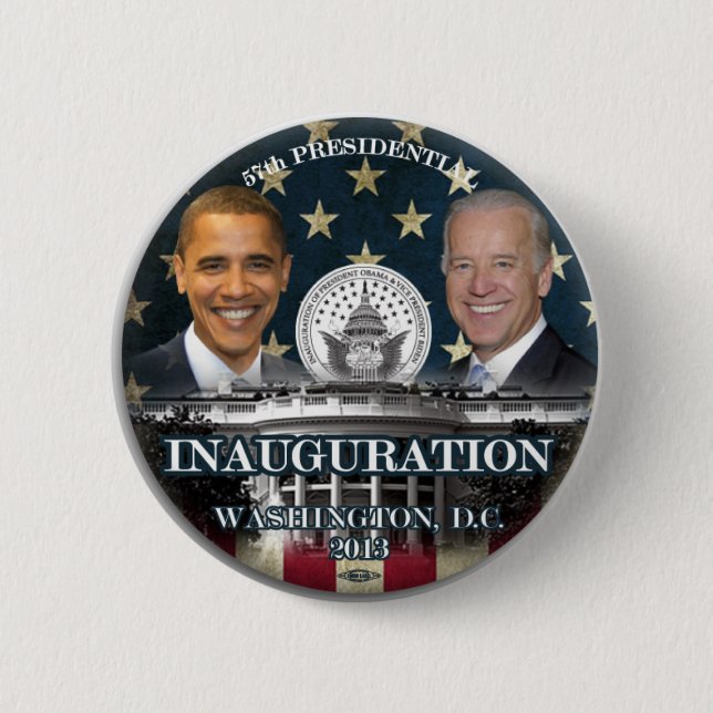 Obama Inauguration Botton 2013 6 Cm Round Badge (Front)