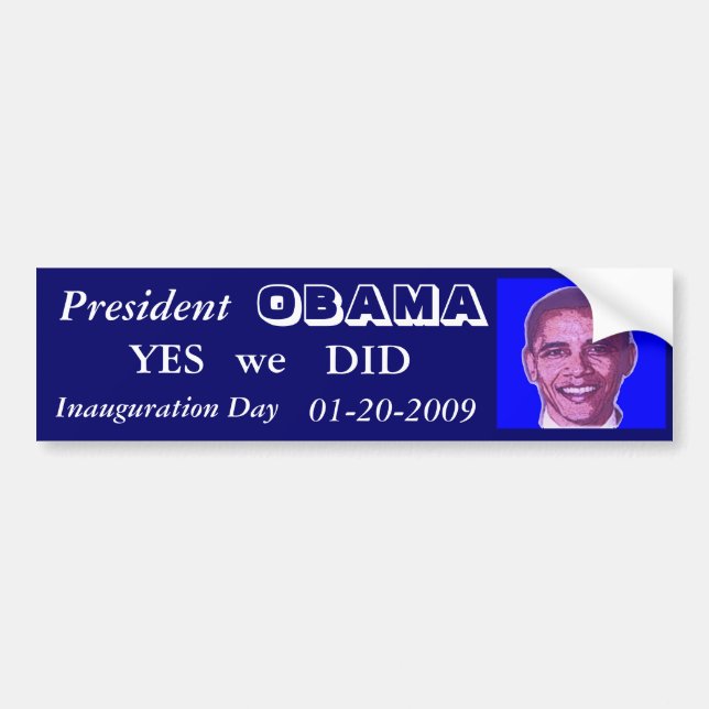 Obama Inauguration Day Bumper Sticker (Front)
