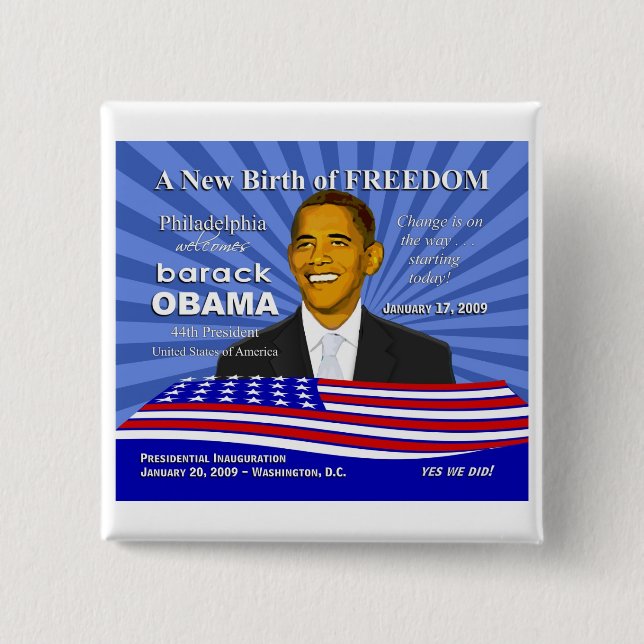 Obama Inauguration Events - Philadelphia Pin (Front)